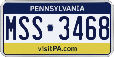 PA license plate MSS3468