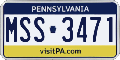 PA license plate MSS3471
