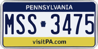 PA license plate MSS3475