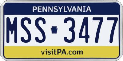 PA license plate MSS3477
