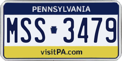 PA license plate MSS3479