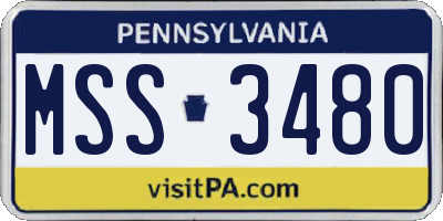 PA license plate MSS3480