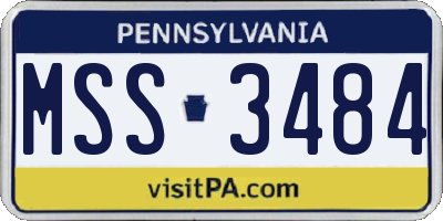 PA license plate MSS3484