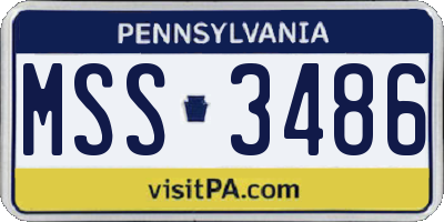 PA license plate MSS3486
