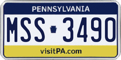 PA license plate MSS3490