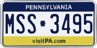 PA license plate MSS3495