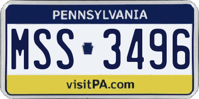 PA license plate MSS3496