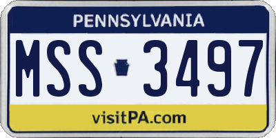 PA license plate MSS3497
