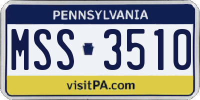 PA license plate MSS3510