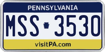 PA license plate MSS3530