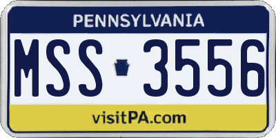 PA license plate MSS3556