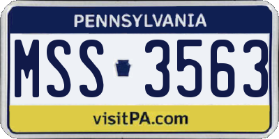 PA license plate MSS3563