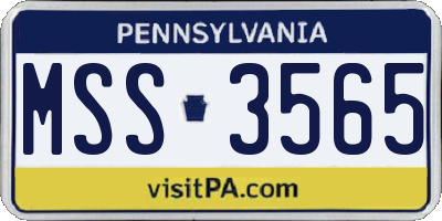 PA license plate MSS3565