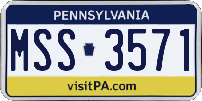 PA license plate MSS3571