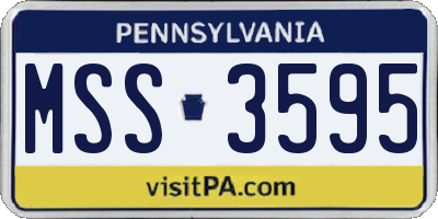 PA license plate MSS3595