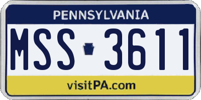 PA license plate MSS3611