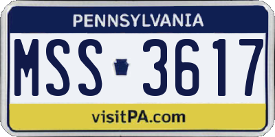 PA license plate MSS3617