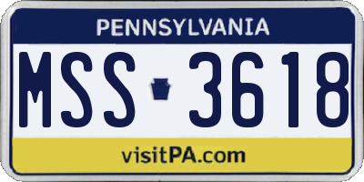 PA license plate MSS3618