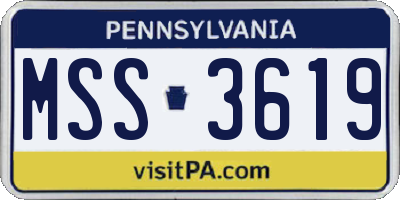PA license plate MSS3619