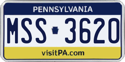 PA license plate MSS3620