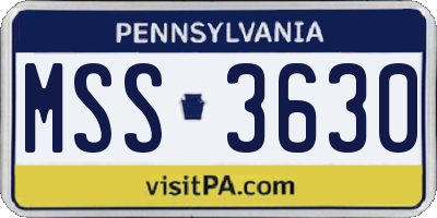 PA license plate MSS3630