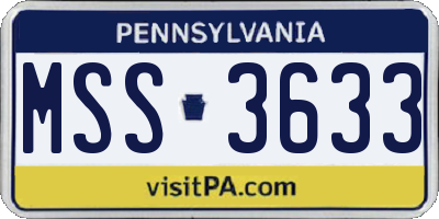 PA license plate MSS3633