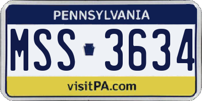 PA license plate MSS3634