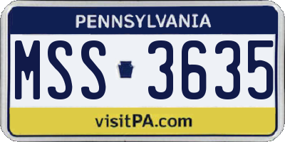 PA license plate MSS3635