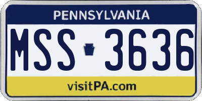 PA license plate MSS3636