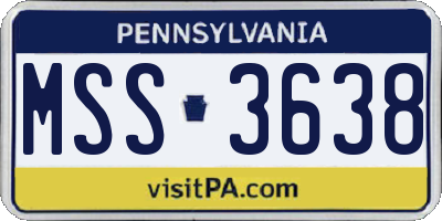 PA license plate MSS3638