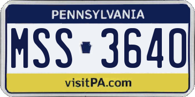 PA license plate MSS3640
