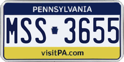 PA license plate MSS3655