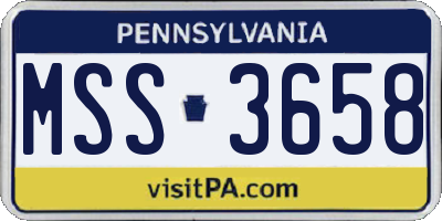 PA license plate MSS3658