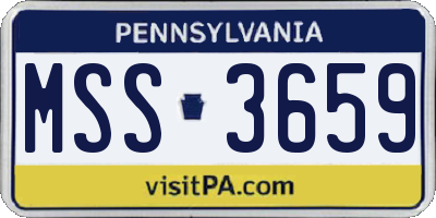 PA license plate MSS3659