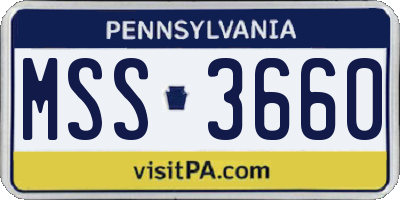 PA license plate MSS3660