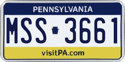 PA license plate MSS3661