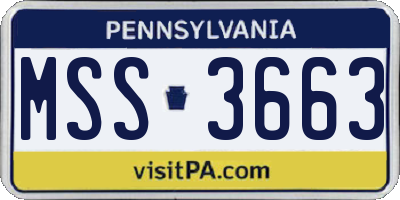 PA license plate MSS3663