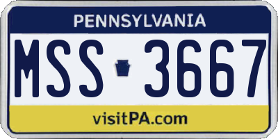 PA license plate MSS3667