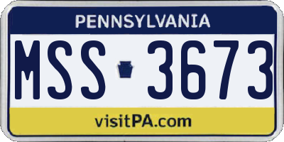 PA license plate MSS3673