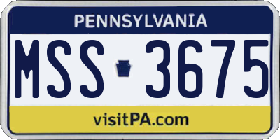PA license plate MSS3675