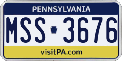 PA license plate MSS3676