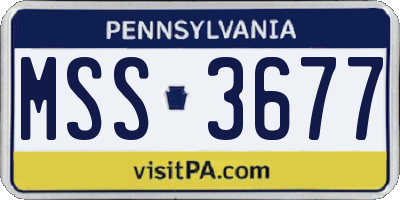 PA license plate MSS3677