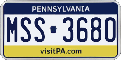 PA license plate MSS3680