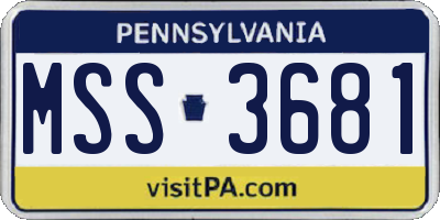 PA license plate MSS3681