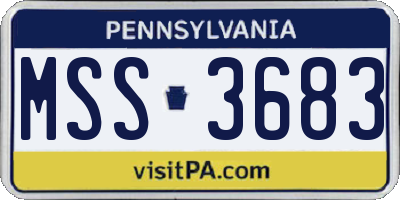 PA license plate MSS3683