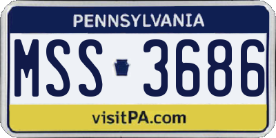 PA license plate MSS3686