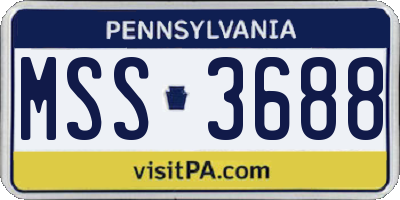 PA license plate MSS3688