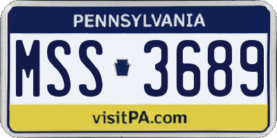 PA license plate MSS3689