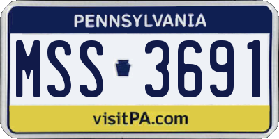 PA license plate MSS3691