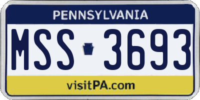 PA license plate MSS3693